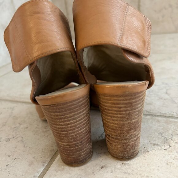 Crown Vintage Peep Toe, stack heel slingback booties size 6 - Picture 4 of 5